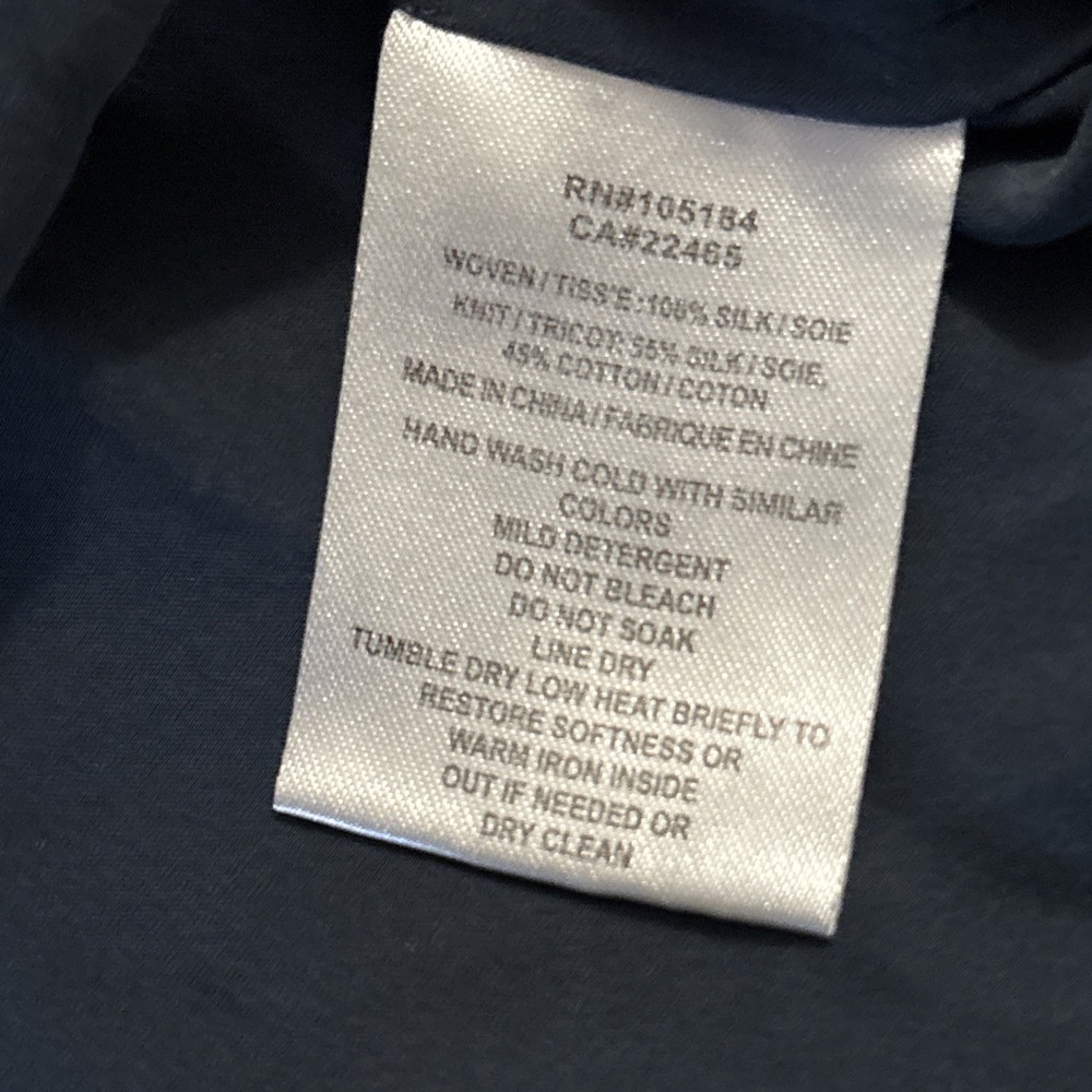 Go Silk Blue Popover Blouse lightweight Round Neck Medium - Picture 3 of 8